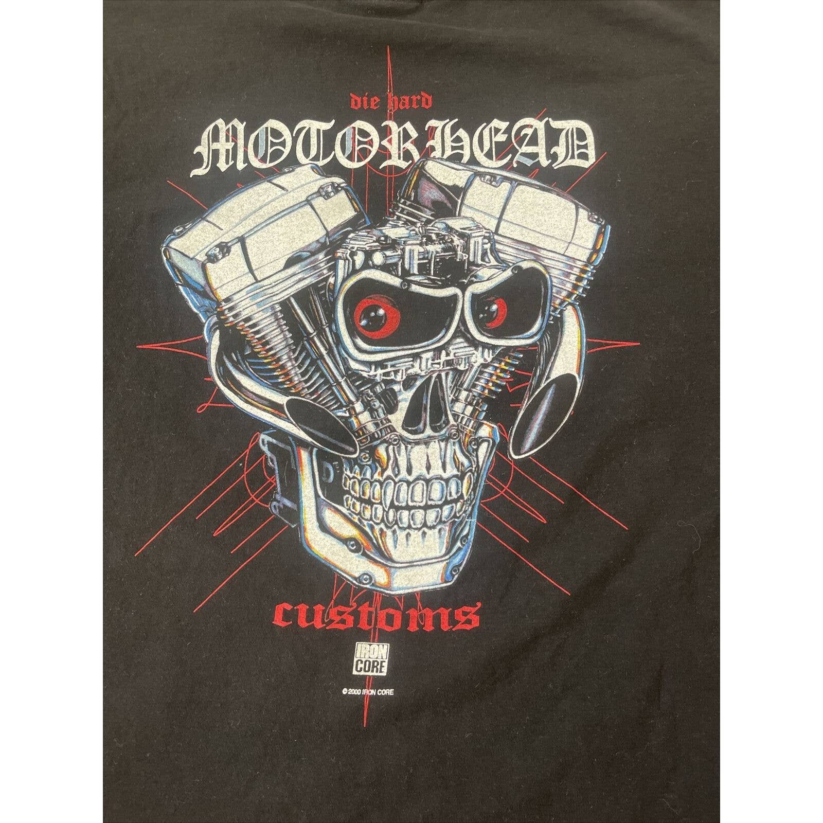 Vintage 2000 Iron Core Die Hard Motorhead Customs Xl Motorcycle Shirt Vtg